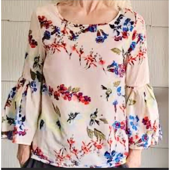 Jane and Delancey Tops - Jane and Delancey Floral Print Bell Sleeve Top Blouse